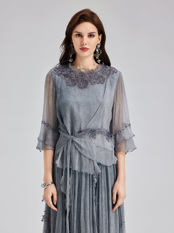 Eleanor – Silk Lace-Trimmed Women’s Evening Dress