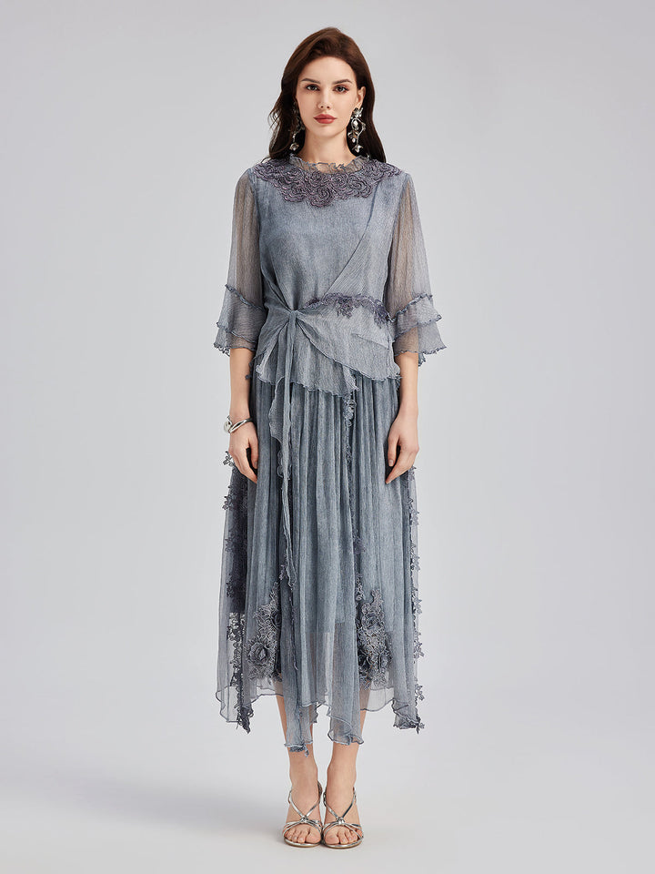 Eleanor – Silk Lace-Trimmed Women’s Evening Dress
