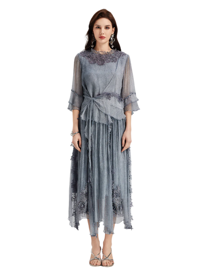 Eleanor – Silk Lace-Trimmed Women’s Evening Dress
