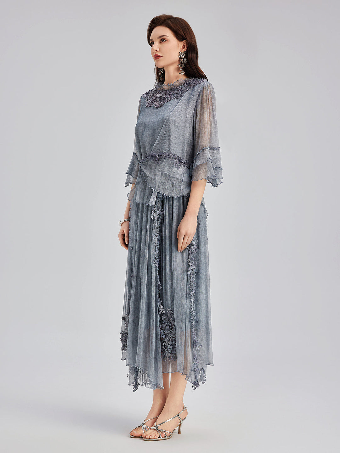 Eleanor – Silk Lace-Trimmed Women’s Evening Dress