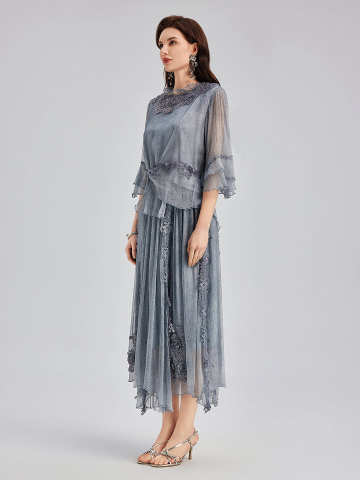 Eleanor – Silk Lace-Trimmed Women’s Evening Dress
