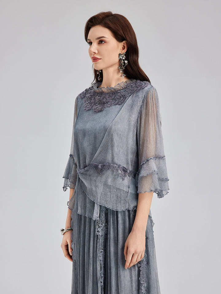 Eleanor – Silk Lace-Trimmed Women’s Evening Dress