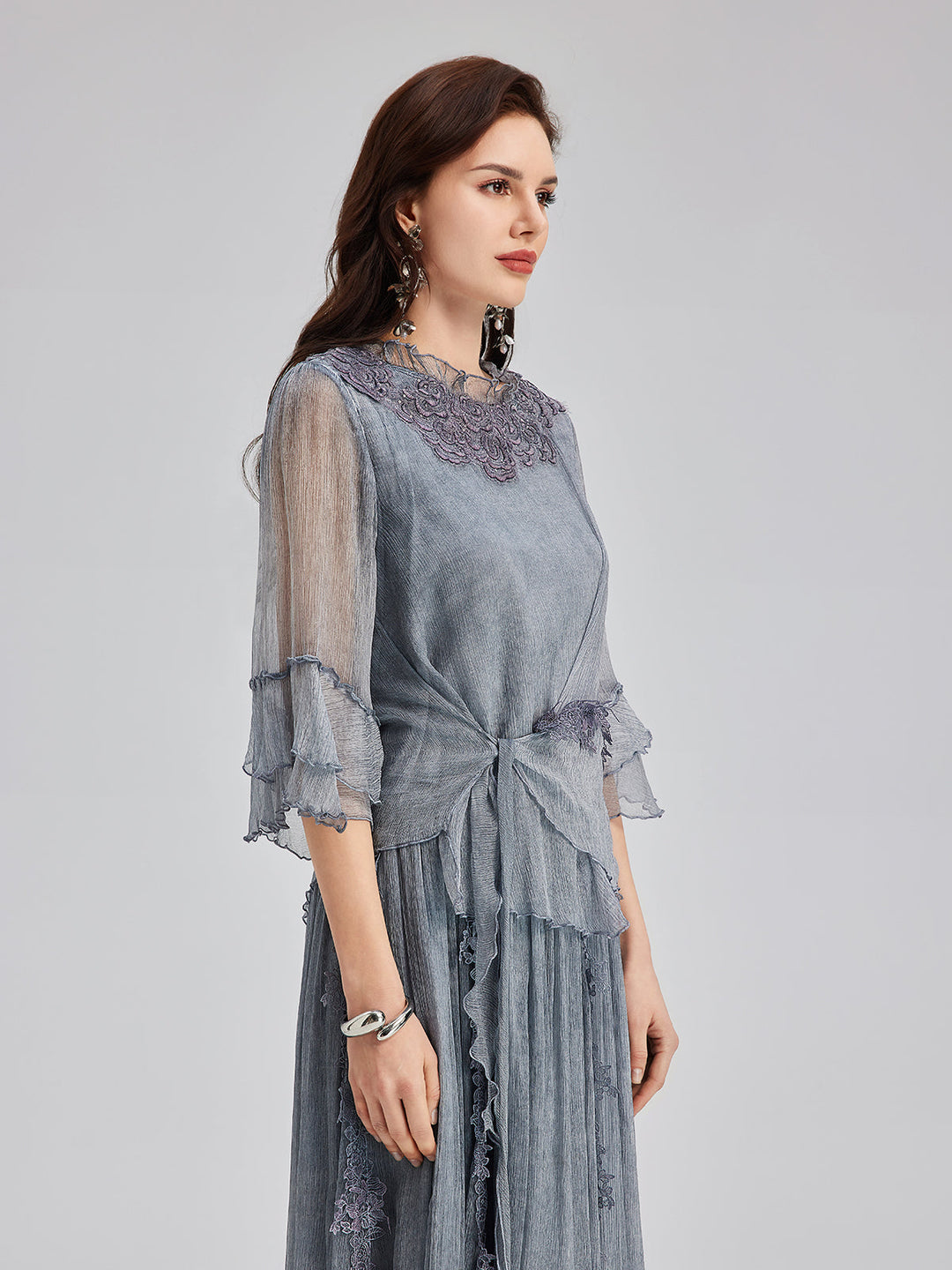 Eleanor – Silk Lace-Trimmed Women’s Evening Dress