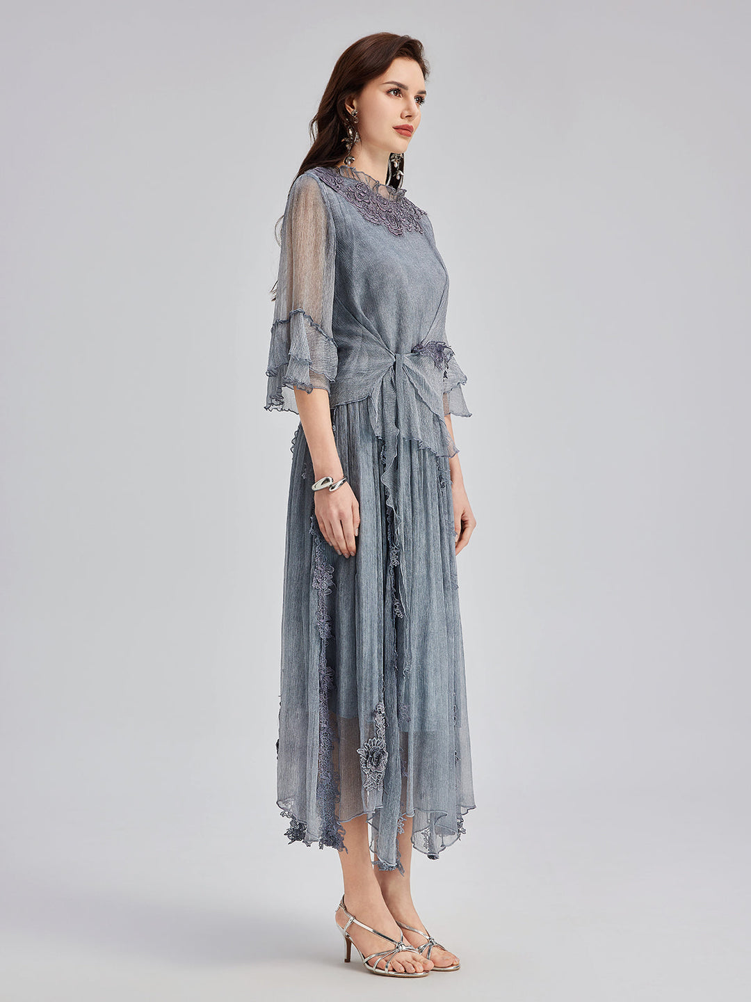 Eleanor – Silk Lace-Trimmed Women’s Evening Dress