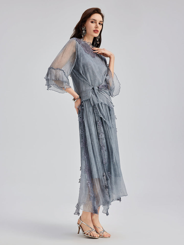 Eleanor – Silk Lace-Trimmed Women’s Evening Dress