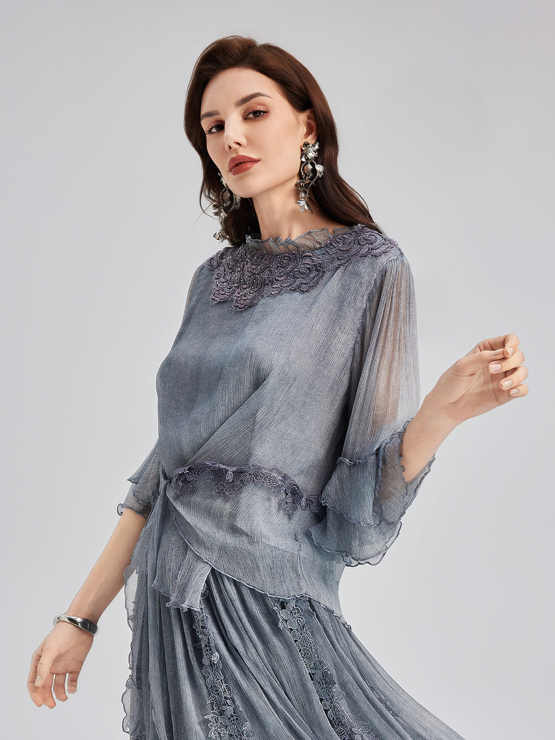 Eleanor – Silk Lace-Trimmed Women’s Evening Dress