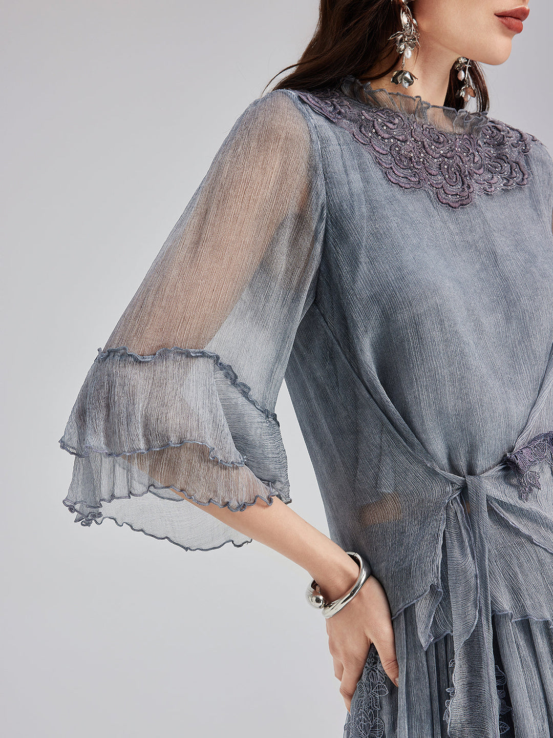 Eleanor – Silk Lace-Trimmed Women’s Evening Dress