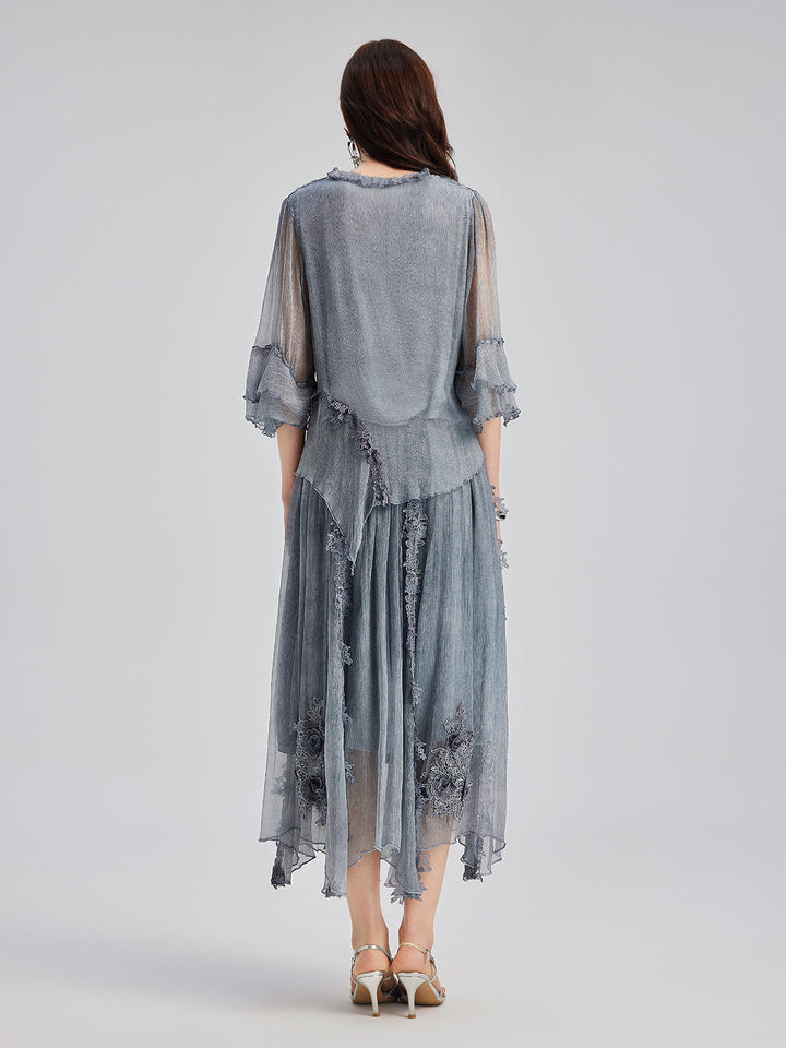 Eleanor – Silk Lace-Trimmed Women’s Evening Dress