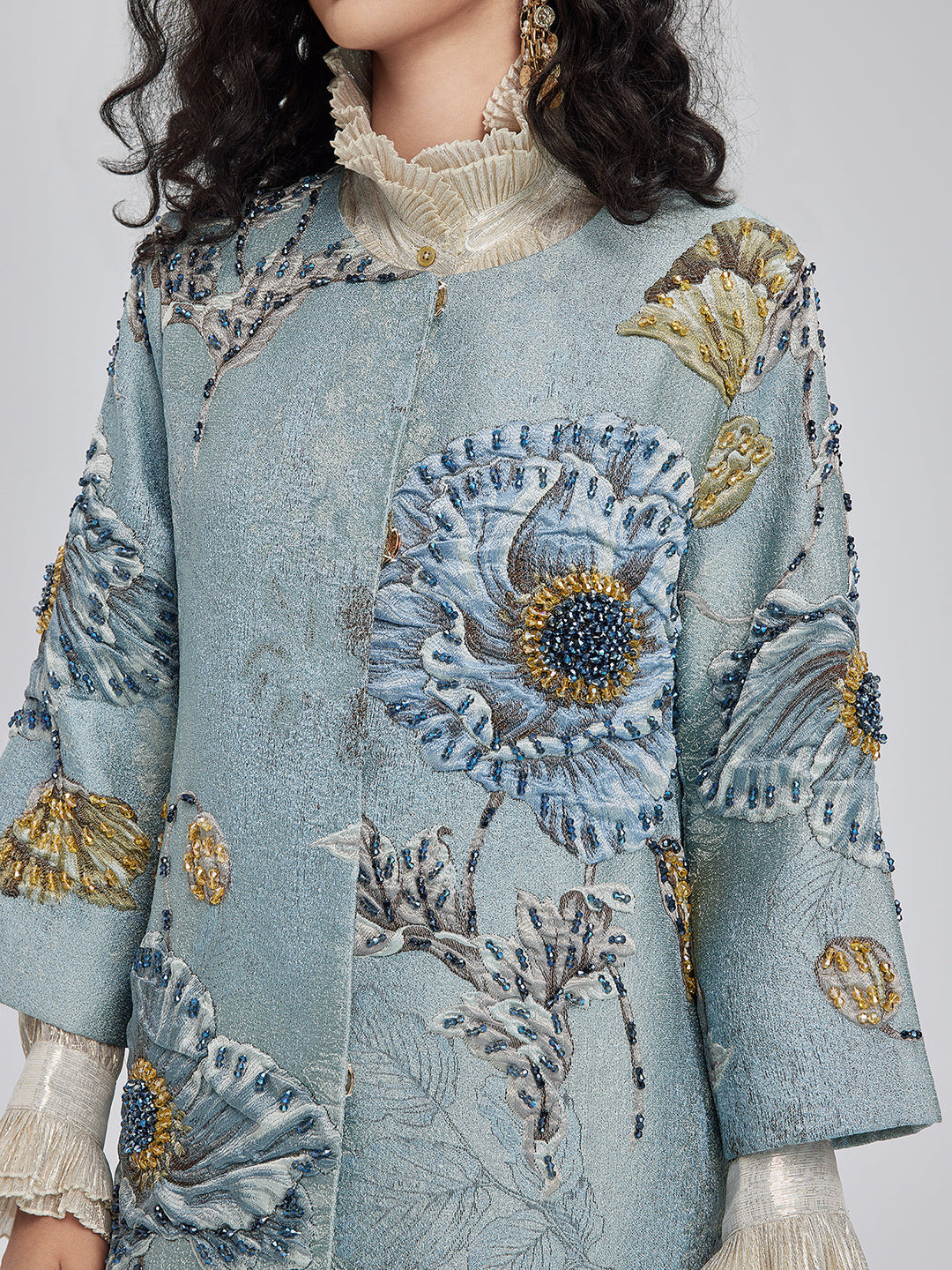 Luciana – Handcrafted 3D Floral Beaded Women’s Jacket