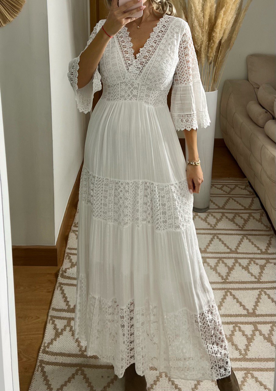 Amara – Women’s Boho Maxi Lace Dress