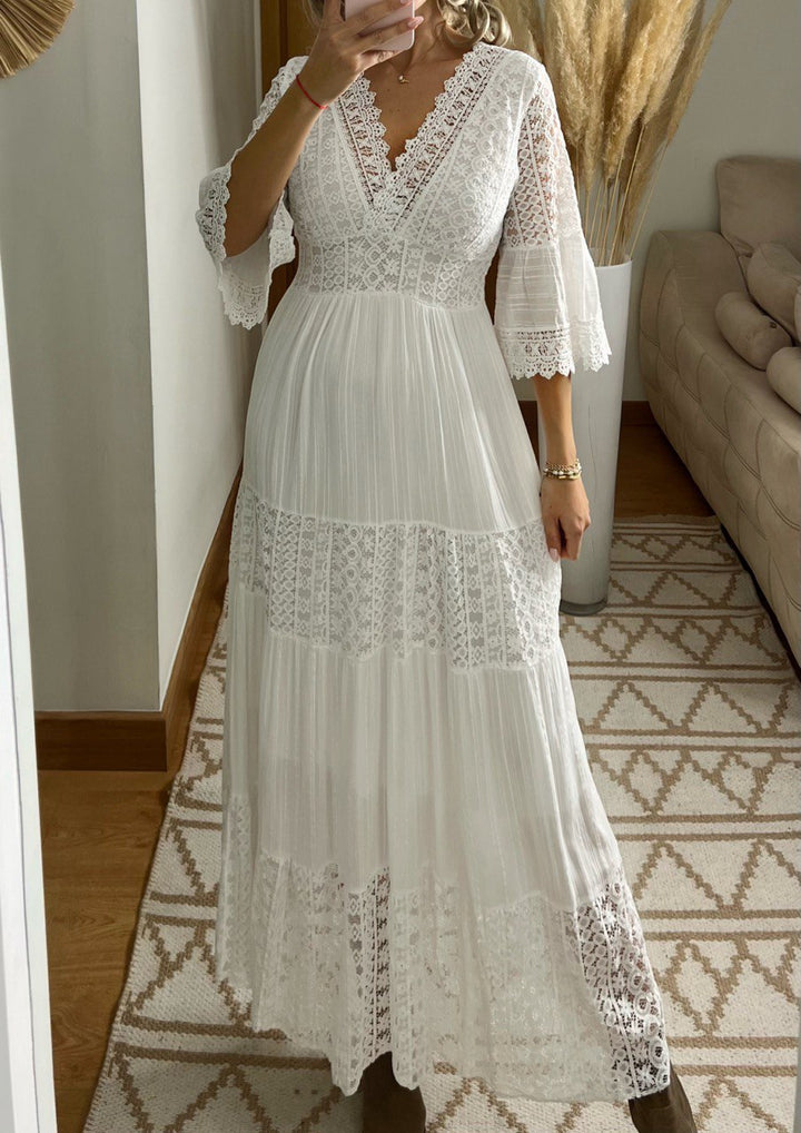 Amara – Women’s Boho Maxi Lace Dress
