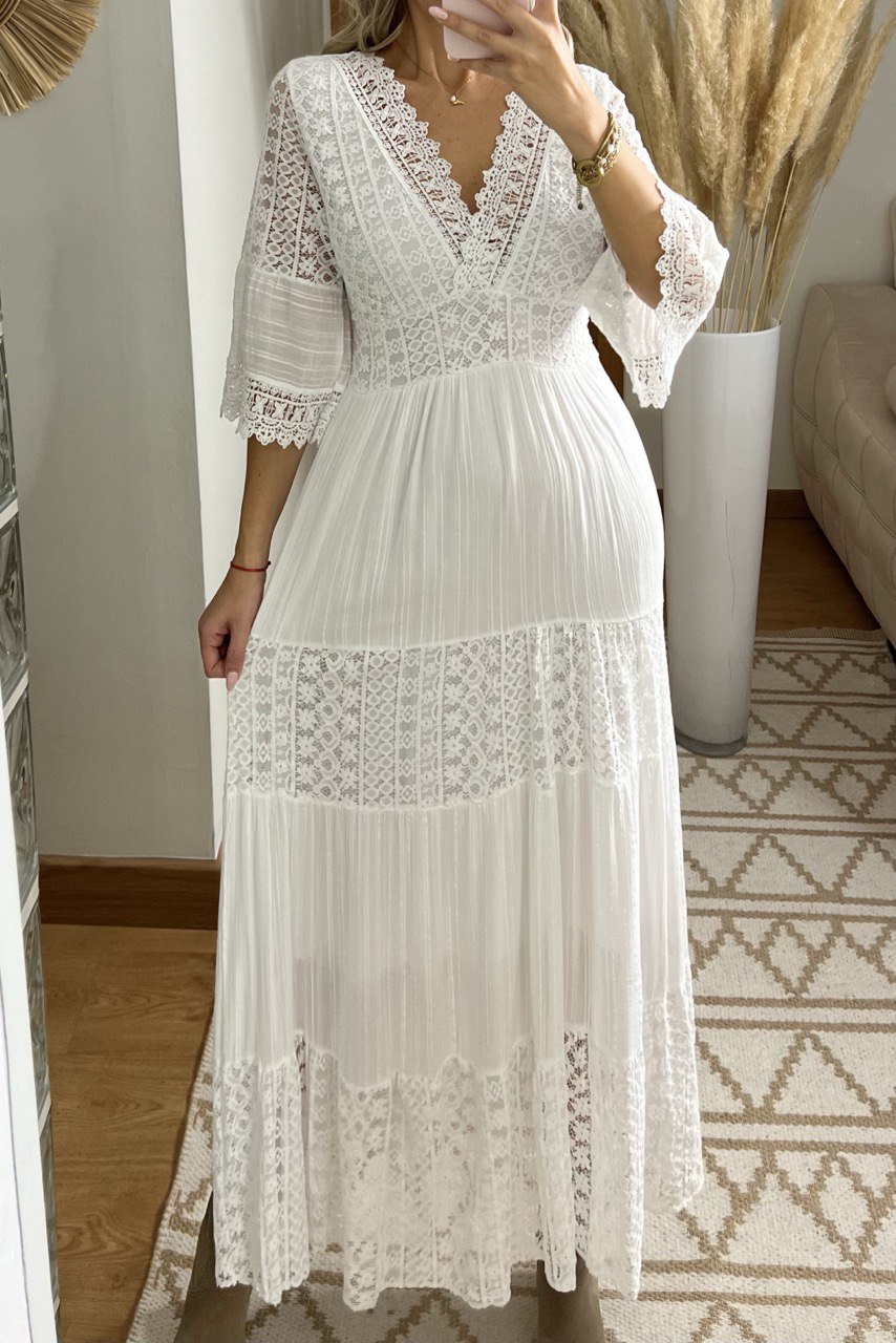 Amara – Women’s Boho Maxi Lace Dress