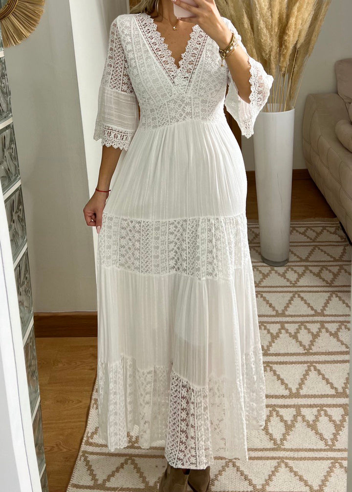 Amara – Women’s Boho Maxi Lace Dress