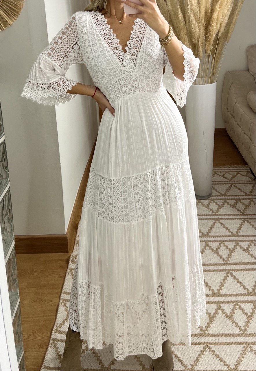 Amara – Women’s Boho Maxi Lace Dress