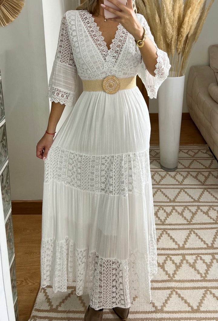 Amara – Women’s Boho Maxi Lace Dress