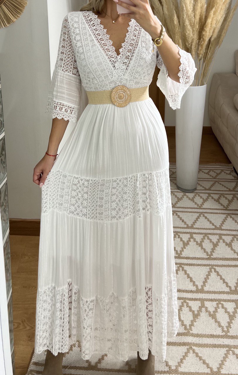 Amara – Women’s Boho Maxi Lace Dress