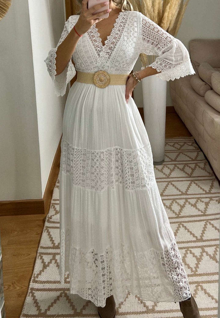 Amara – Women’s Boho Maxi Lace Dress