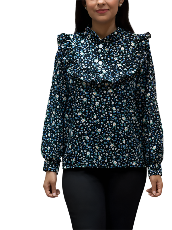 Isadora – Women’s Printed Ruffle Top