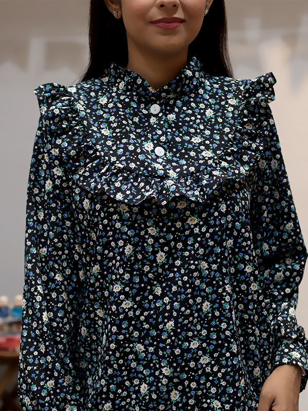 Isadora – Women’s Printed Ruffle Top