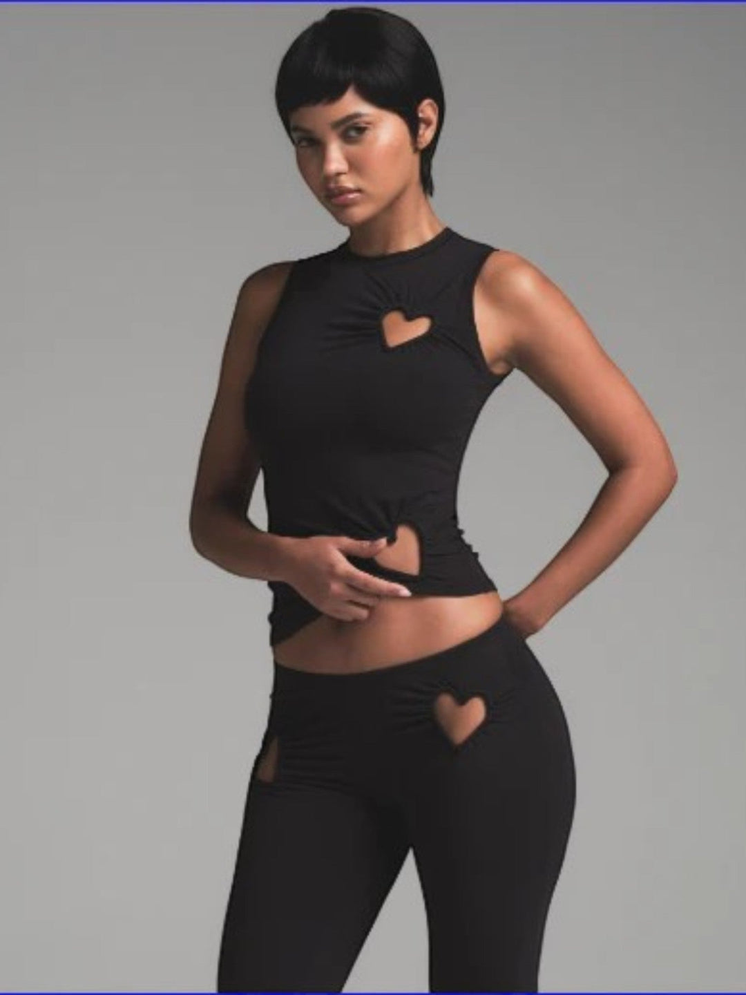 Jade – Heart-Cutout Women’s Stretch Lounge Set