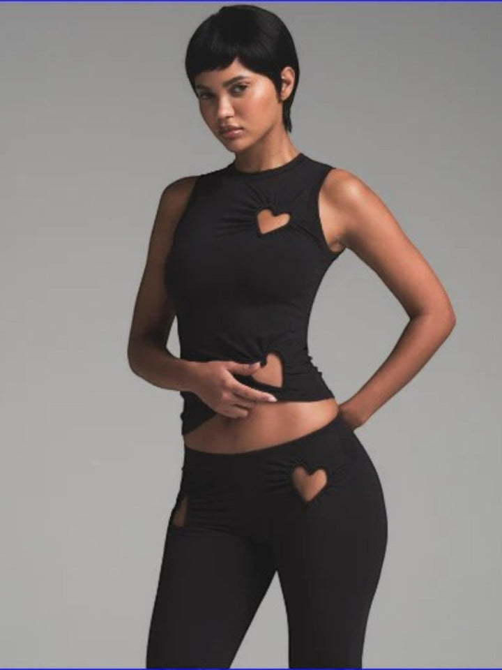 Jade – Heart-Cutout Women’s Stretch Lounge Set