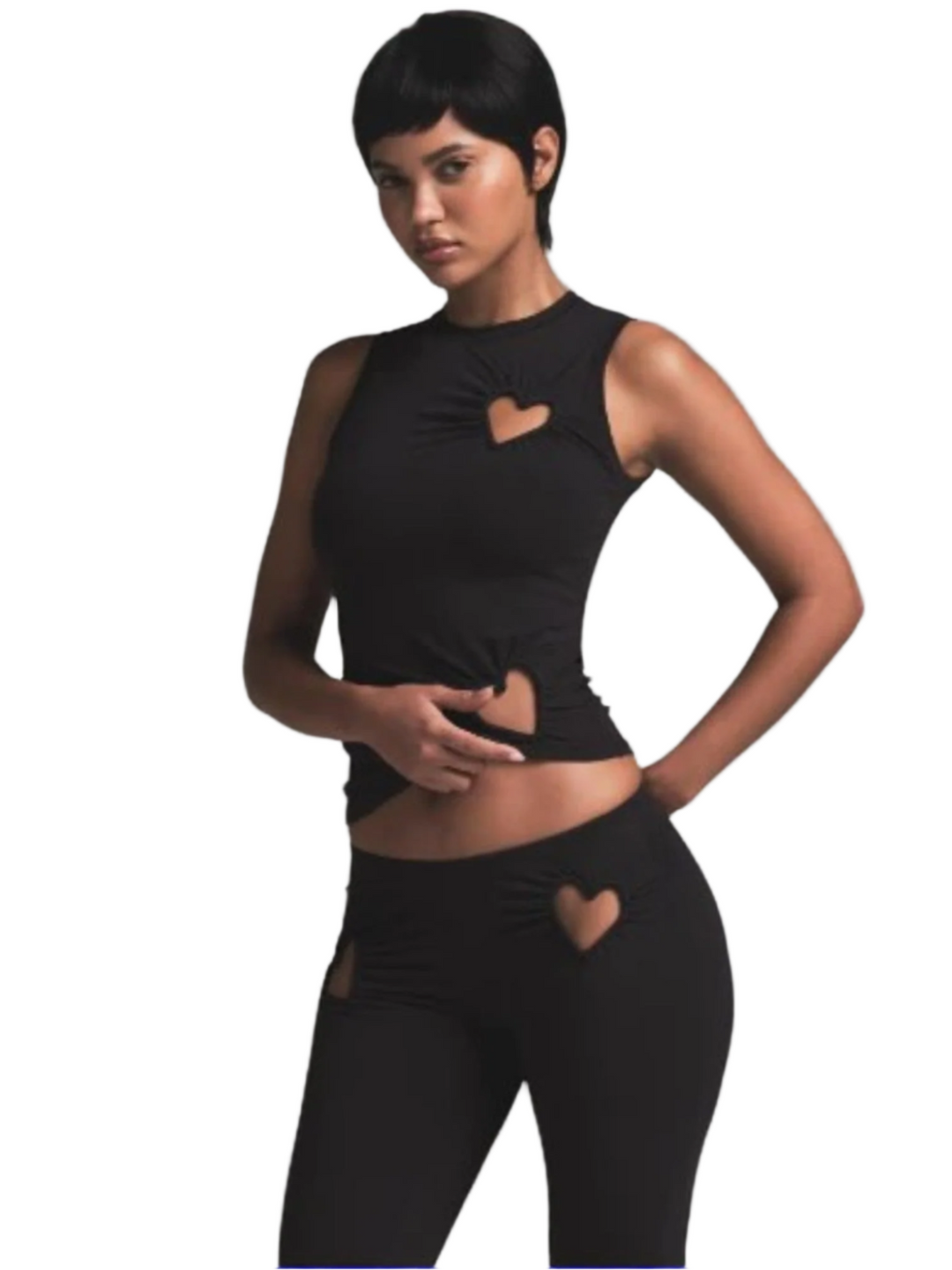 Jade – Heart-Cutout Women’s Stretch Lounge Set