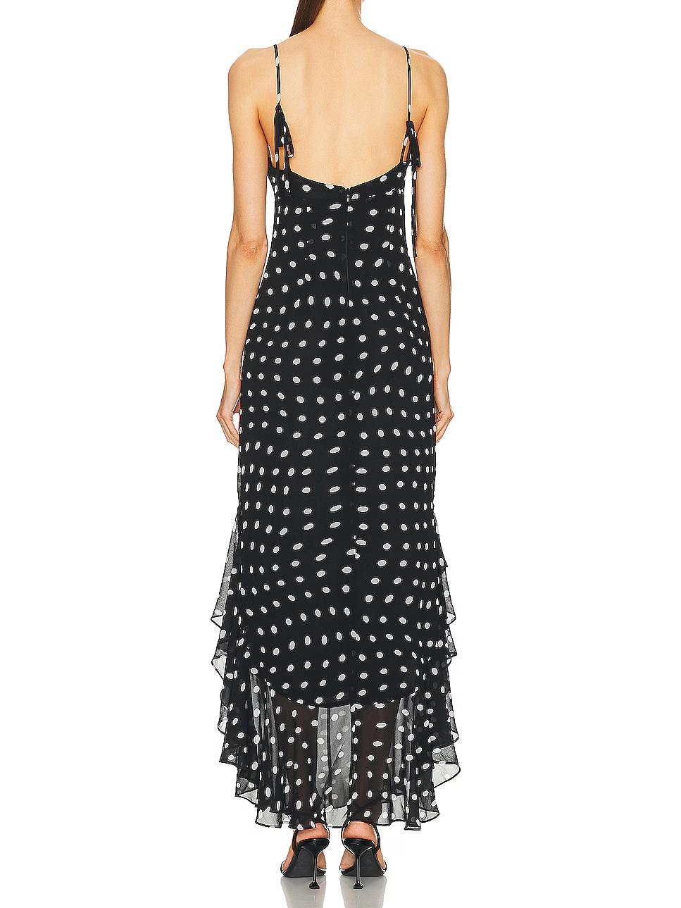 Charlotte – Flowy Women’s Polka Dot Ruffle Maxi Dress