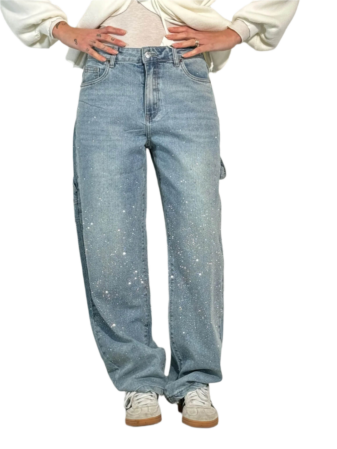 Laura – Women's Balloon-Leg Carpenter Shine Denim Jeans
