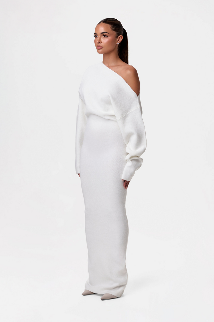 Anica – Off-Shoulder Women’s Knit Sweater Dress