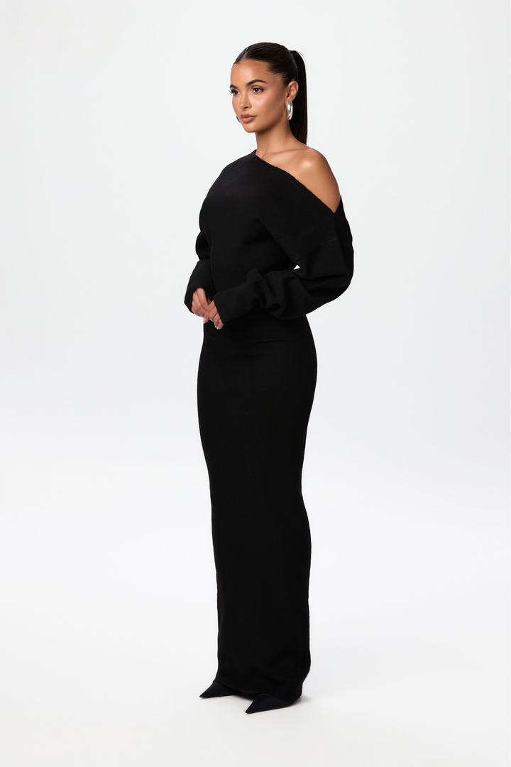Anica – Off-Shoulder Women’s Knit Sweater Dress