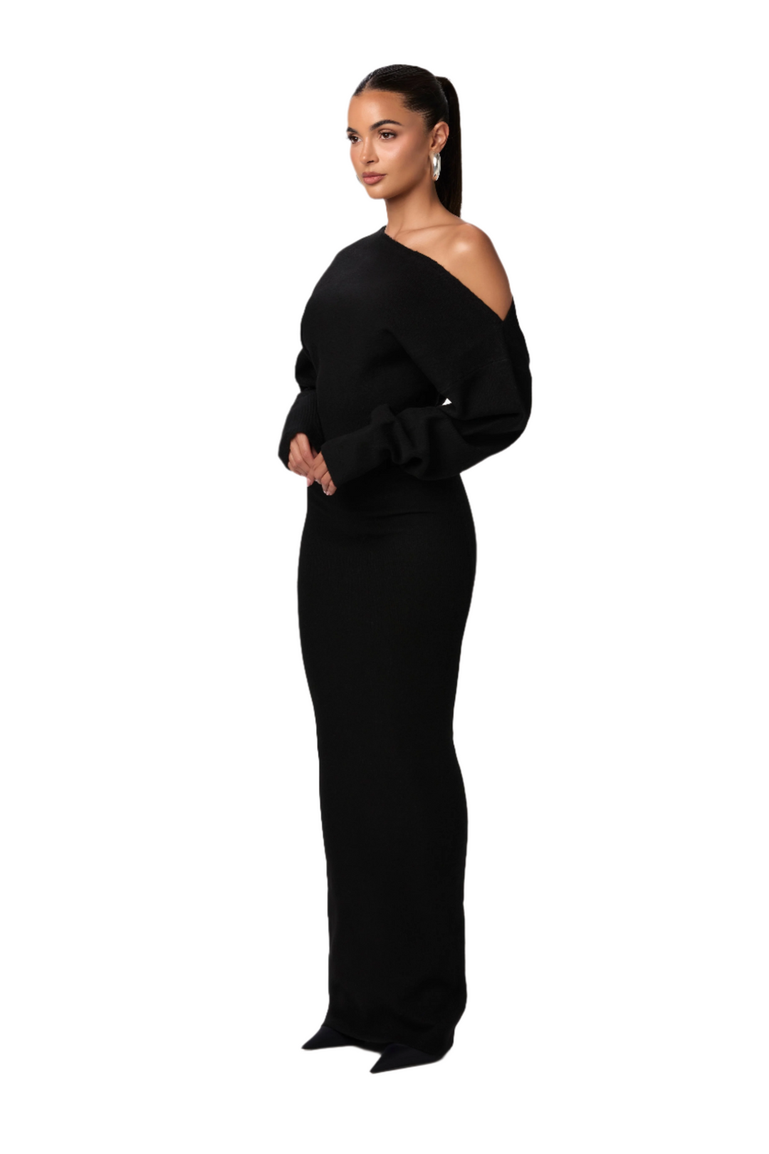 Anica – Off-Shoulder Women’s Knit Sweater Dress