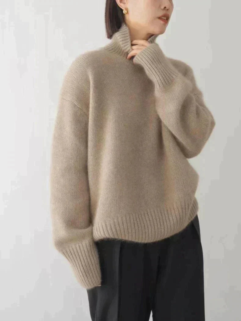 Sarina – Women’s Cashmere High Collar Sweater