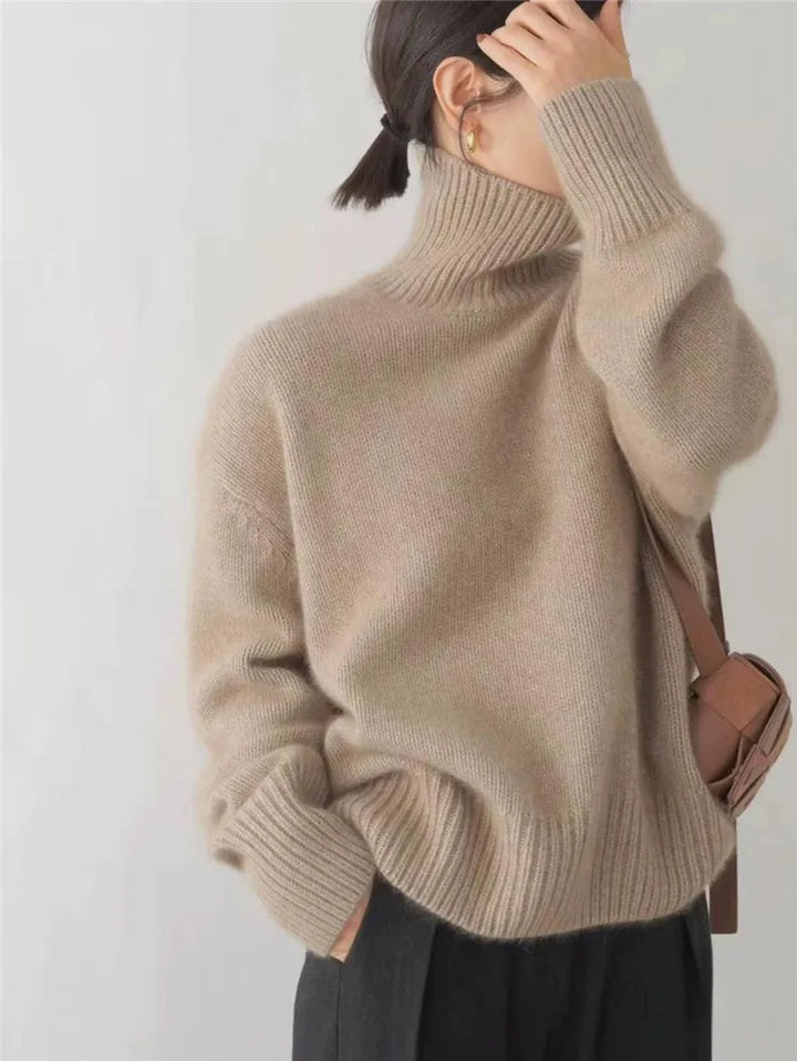 Sarina – Women’s Cashmere High Collar Sweater