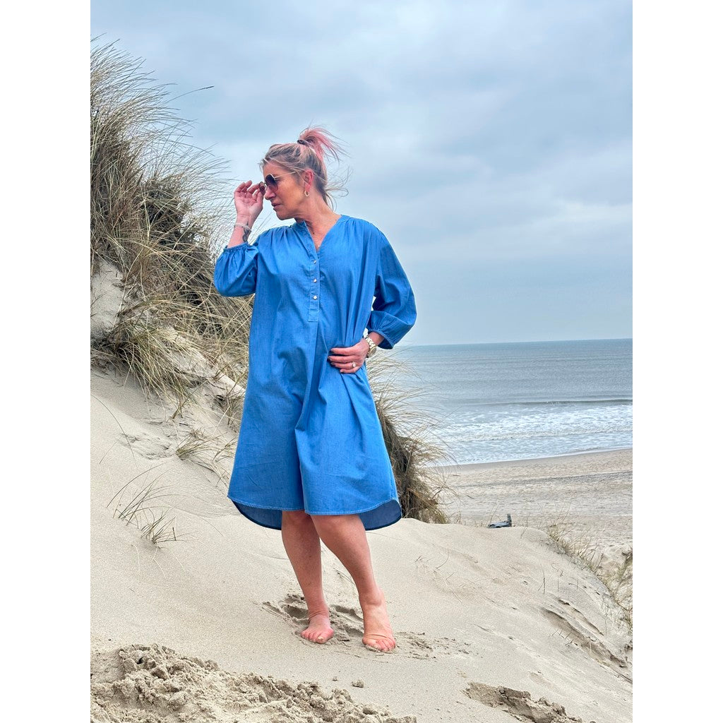 Lillian – Light Blue Women’s Short Denim Dress