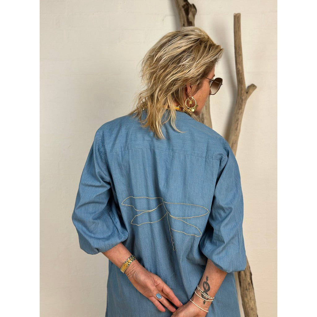 Lillian – Light Blue Women’s Short Denim Dress