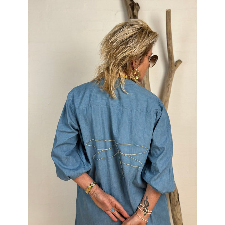 Lillian – Light Blue Women’s Short Denim Dress