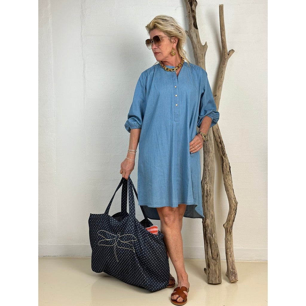 Lillian – Light Blue Women’s Short Denim Dress