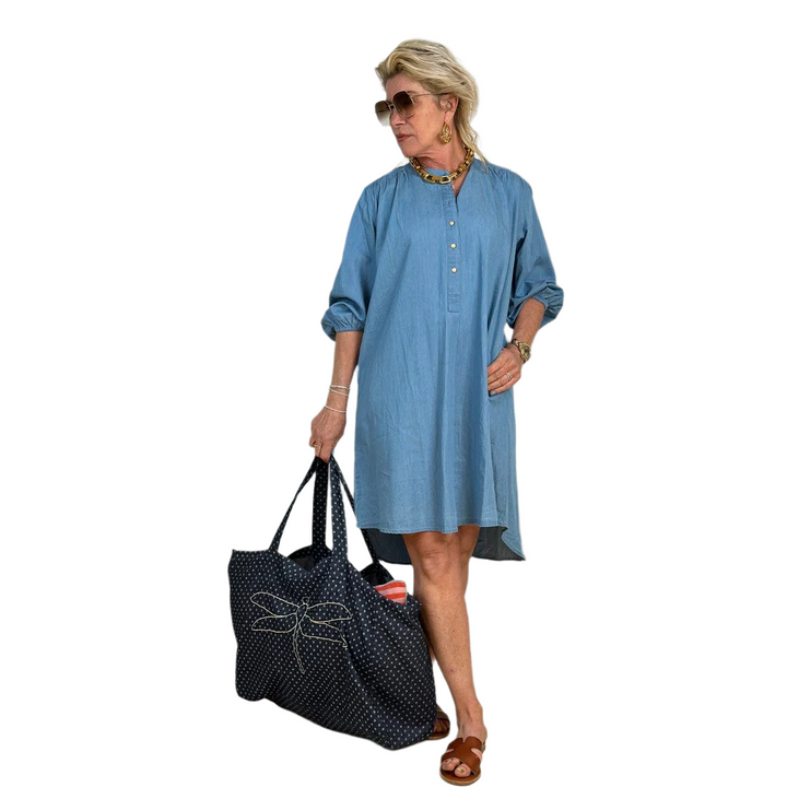 Lillian – Light Blue Women’s Short Denim Dress