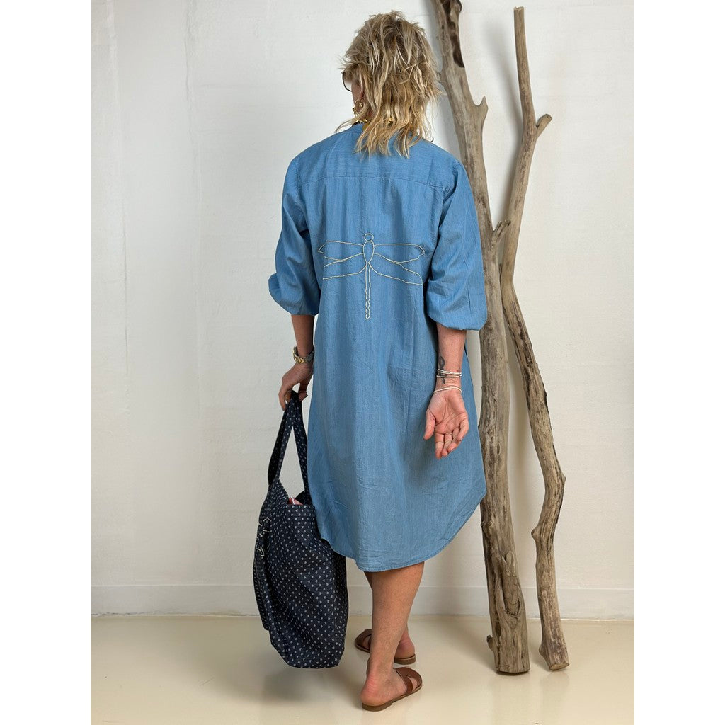 Lillian – Light Blue Women’s Short Denim Dress