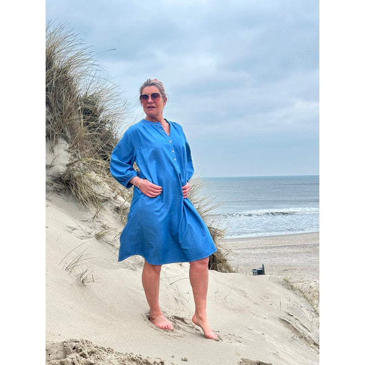 Lillian – Light Blue Women’s Short Denim Dress