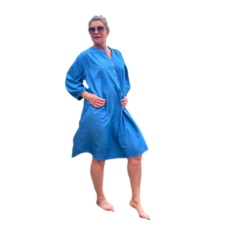 Lillian – Light Blue Women’s Short Denim Dress