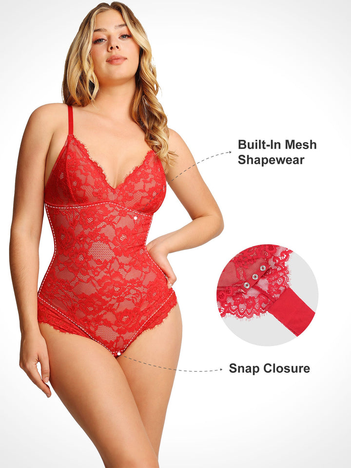 Laura – Firm Control Lace Shaping Bodysuit for Women
