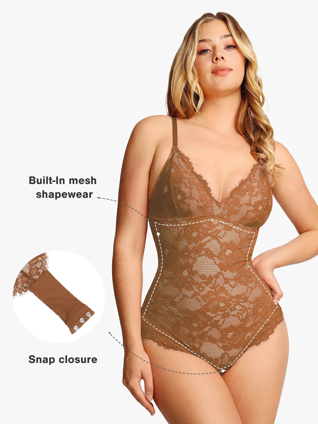 Laura – Firm Control Lace Shaping Bodysuit for Women