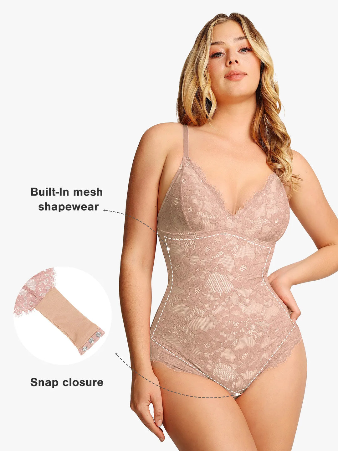Laura – Firm Control Lace Shaping Bodysuit for Women