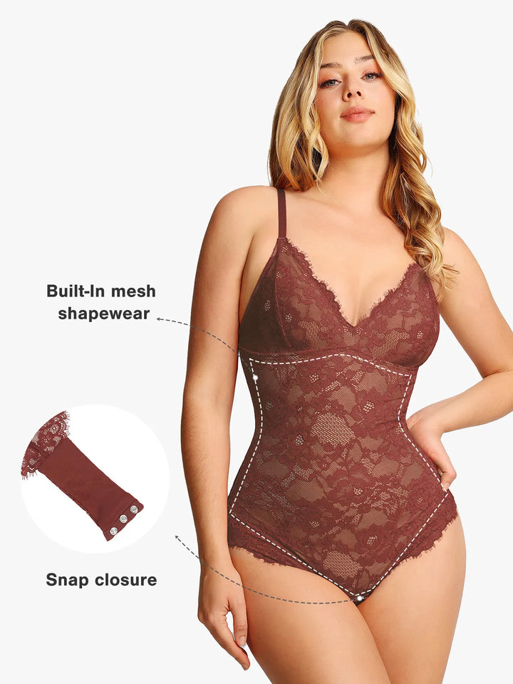 Laura – Firm Control Lace Shaping Bodysuit for Women