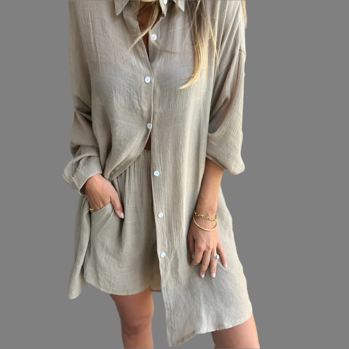 Amélie – Comfortable Long-Sleeve Blouse Set for Women