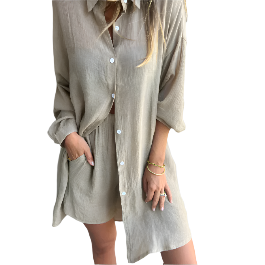 Amélie – Comfortable Long-Sleeve Blouse Set for Women