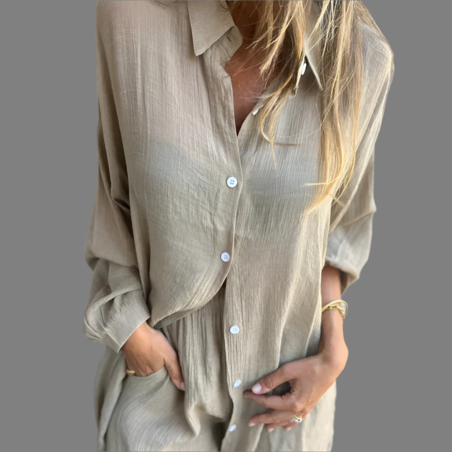 Amélie – Comfortable Long-Sleeve Blouse Set for Women
