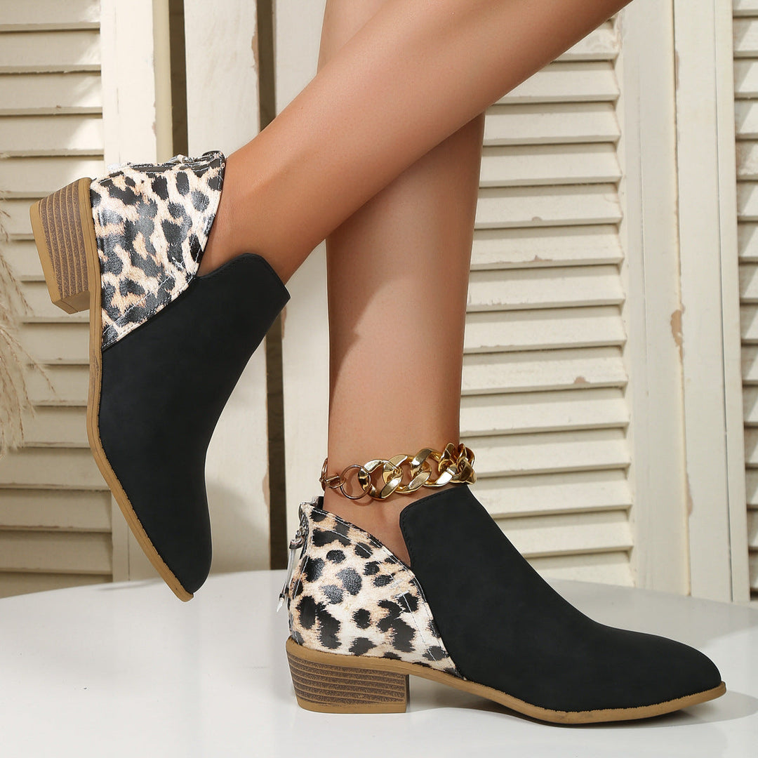 Vivian – Suede-Look Women’s Block Heel Boots