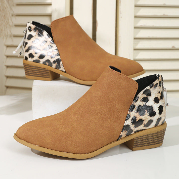 Vivian – Suede-Look Women’s Block Heel Boots